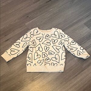 Cat & Jack Cream Heart Sweater